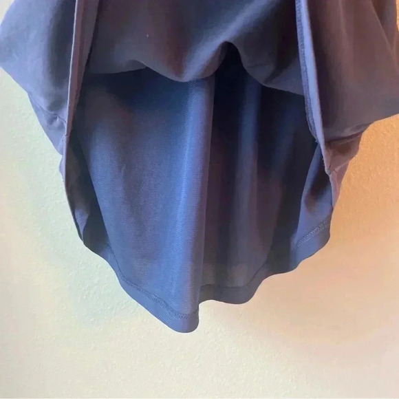 Naked Zebra Navy Blue T-shirt Mini Dress Tunic Drawstring Waist Short Sleeve Med - Picture 7 of 14